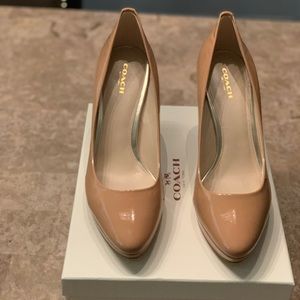 Coach Giovanna Nude Patent Leather Heels